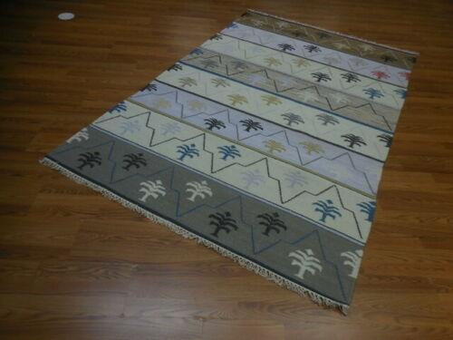 Contemporary Tribal Geometric KIlim Rug 5x8 Ft