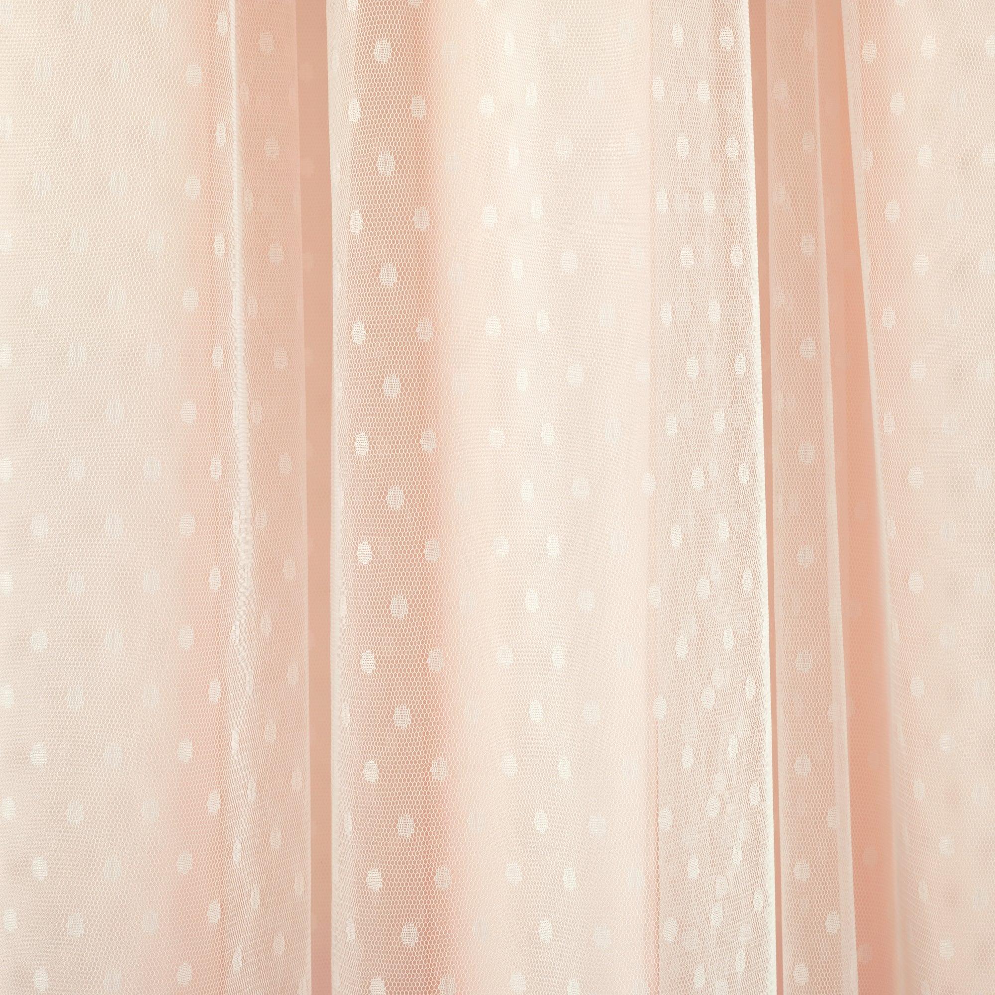 Cottage Polka Dot Sheer Window Curtain Panel Set