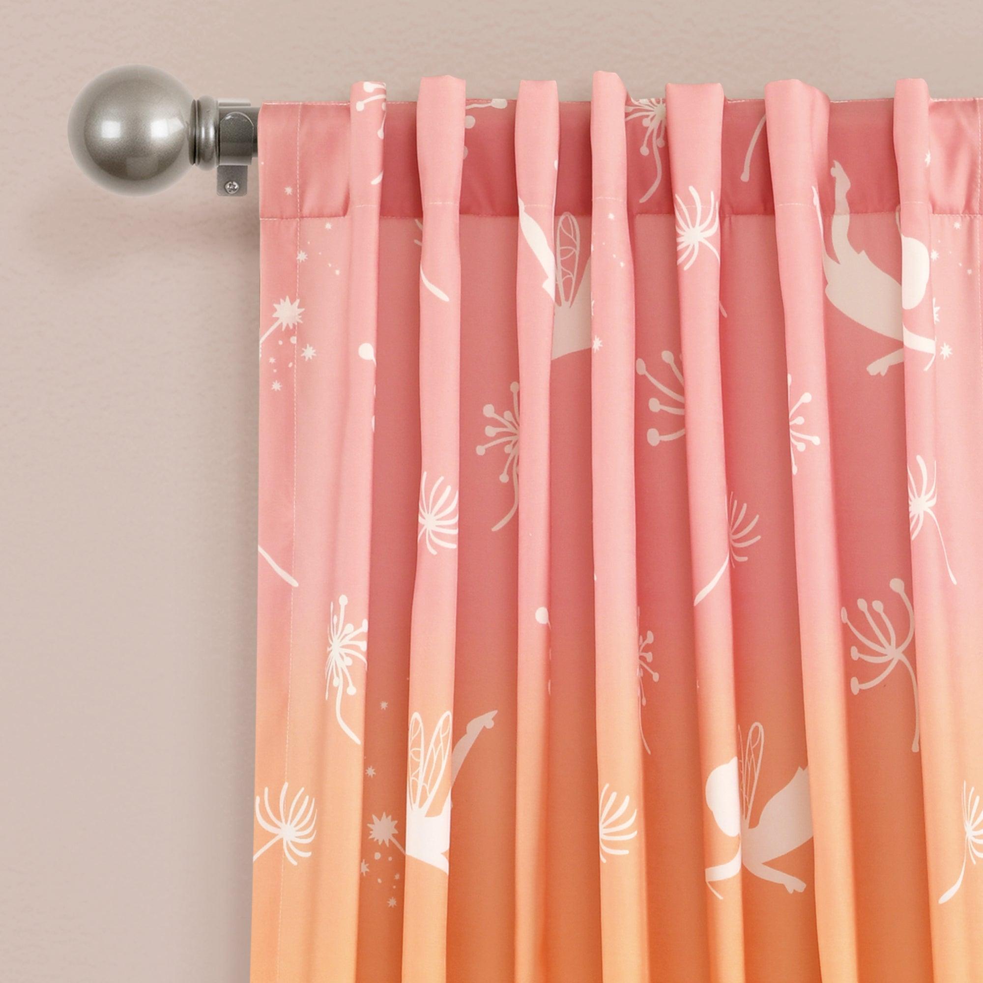 Dandelion Fairy Ombre Window Curtain Panel Set