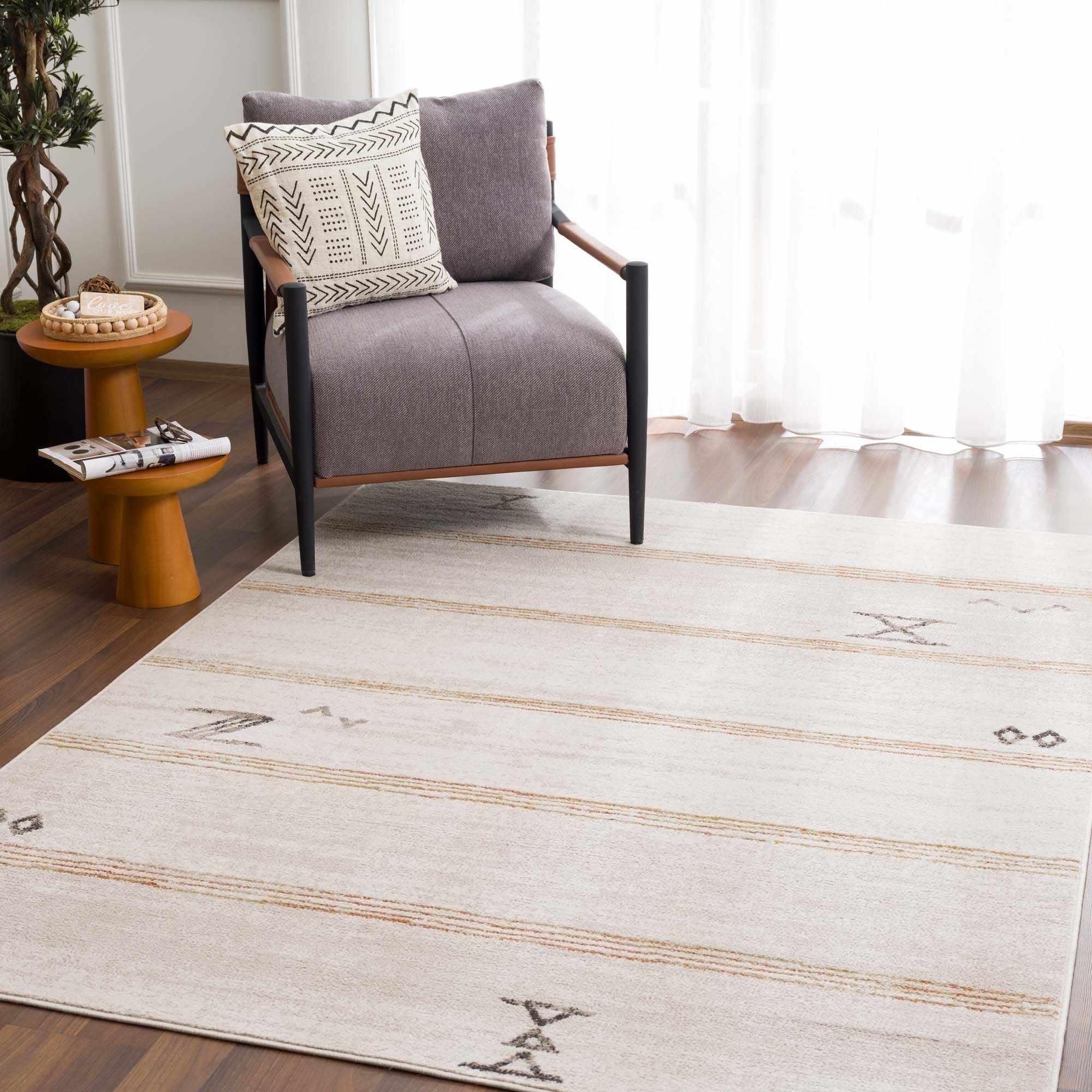 Deja Cream & Gold Area Rug