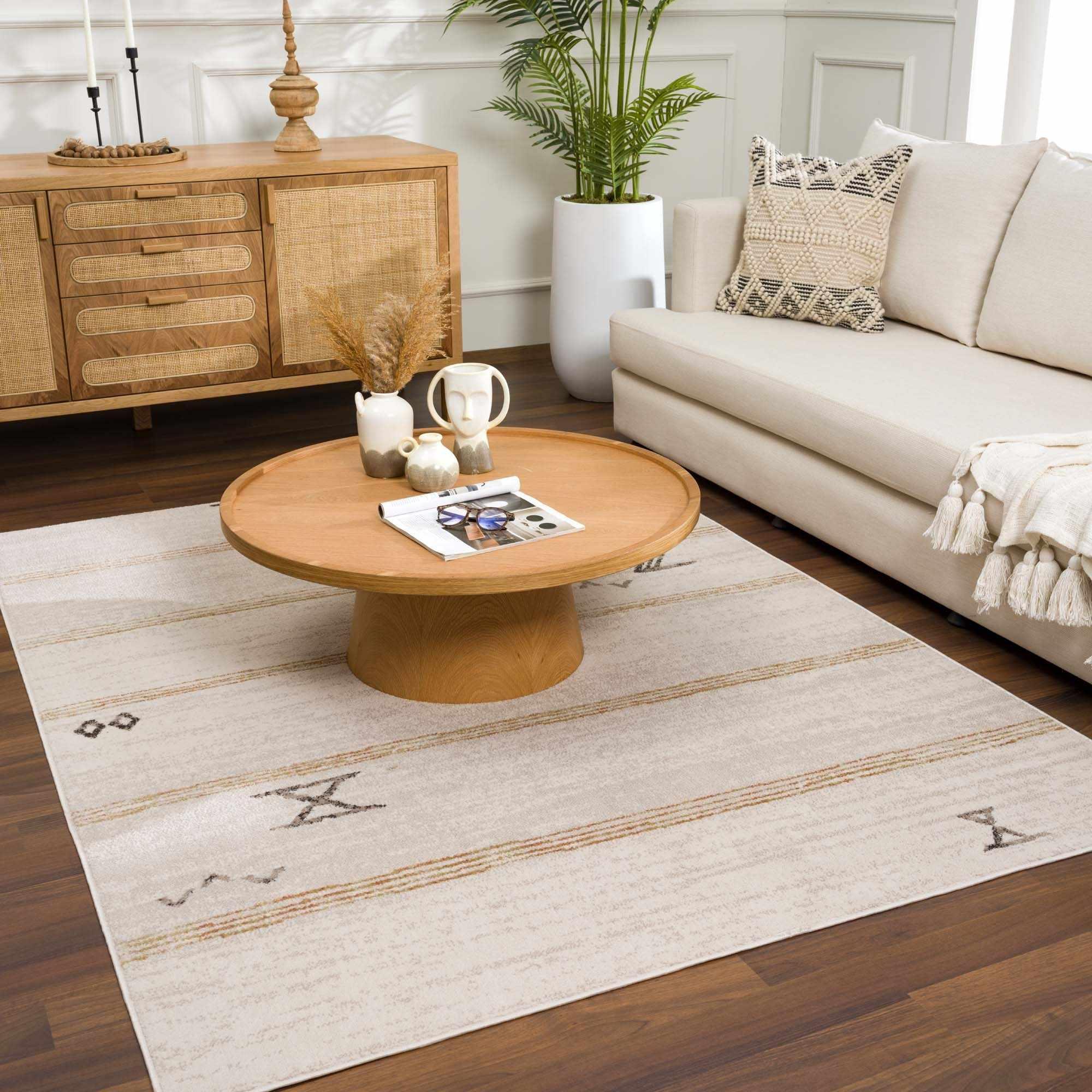 Deja Cream & Gold Area Rug