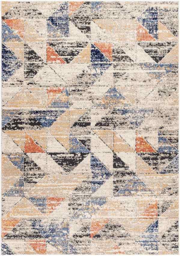 Delaine Traditional Dark Blue/Light Beige Area Rug