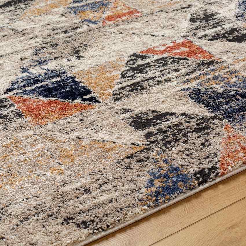 Delaine Traditional Dark Blue/Light Beige Area Rug