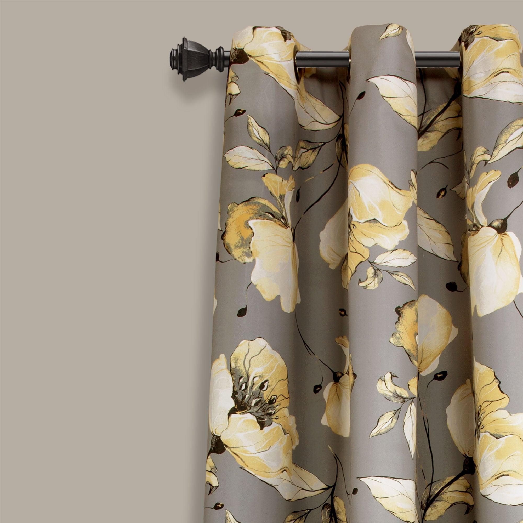 Delsey Floral Absolute Blackout Window Curtain Set