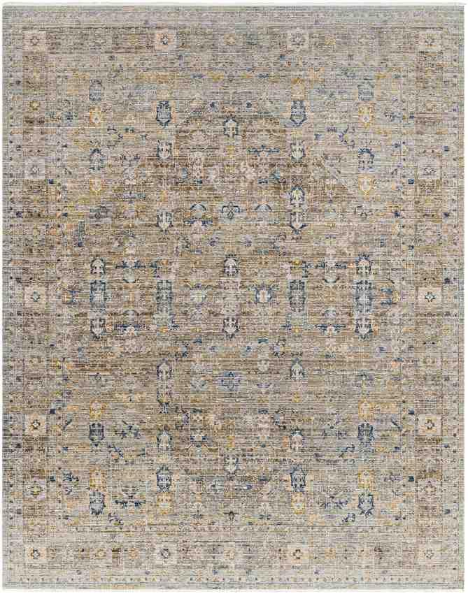 Demar Traditional Dark Olive/Ivory Washable Area Rug