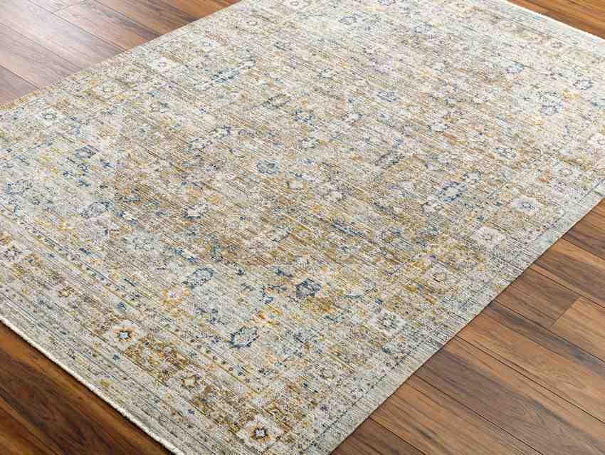 Demar Traditional Dark Olive/Ivory Washable Area Rug