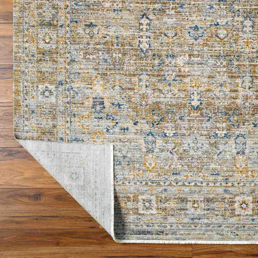 Demar Traditional Dark Olive/Ivory Washable Area Rug