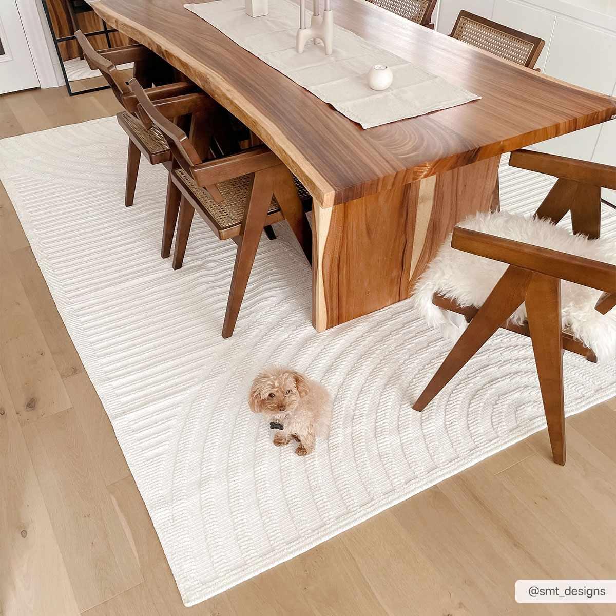 Deron White Washable Area Rug