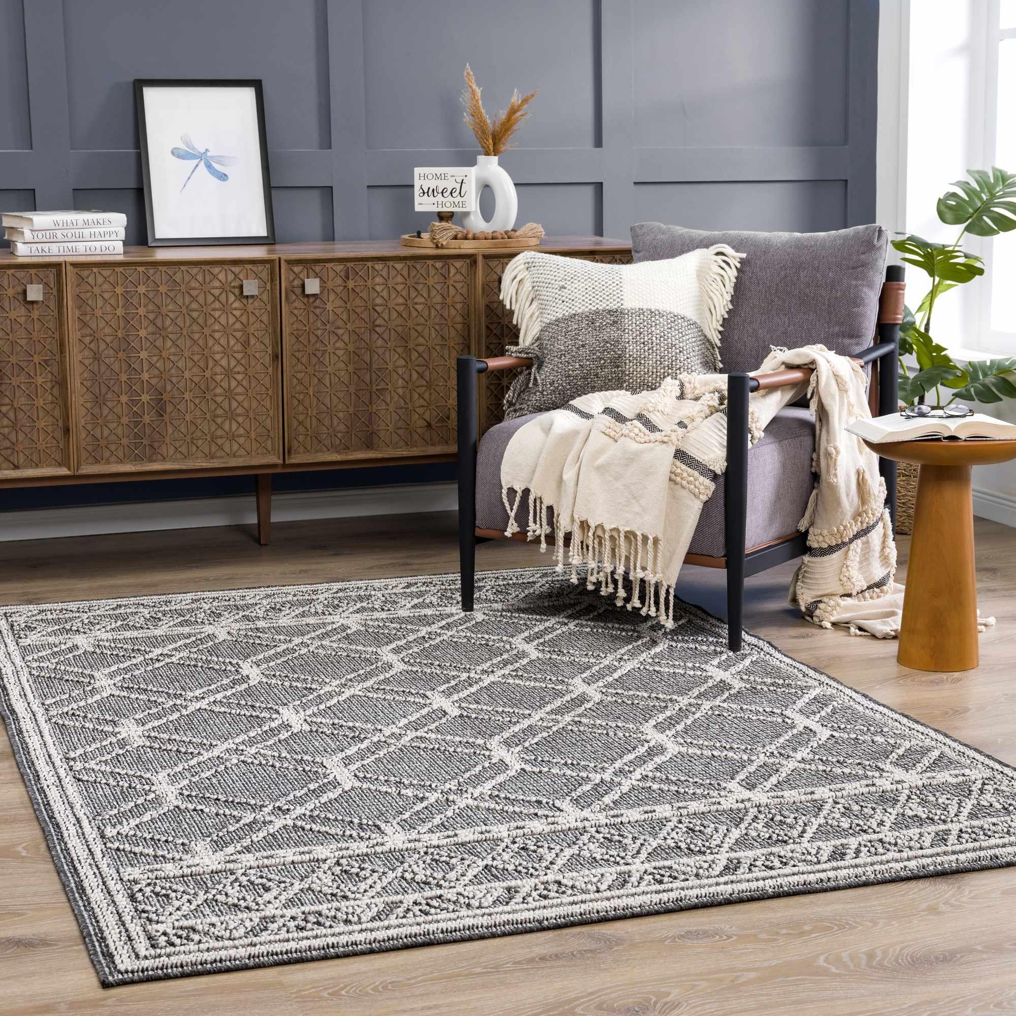 Diah Black & Bone Area Rug