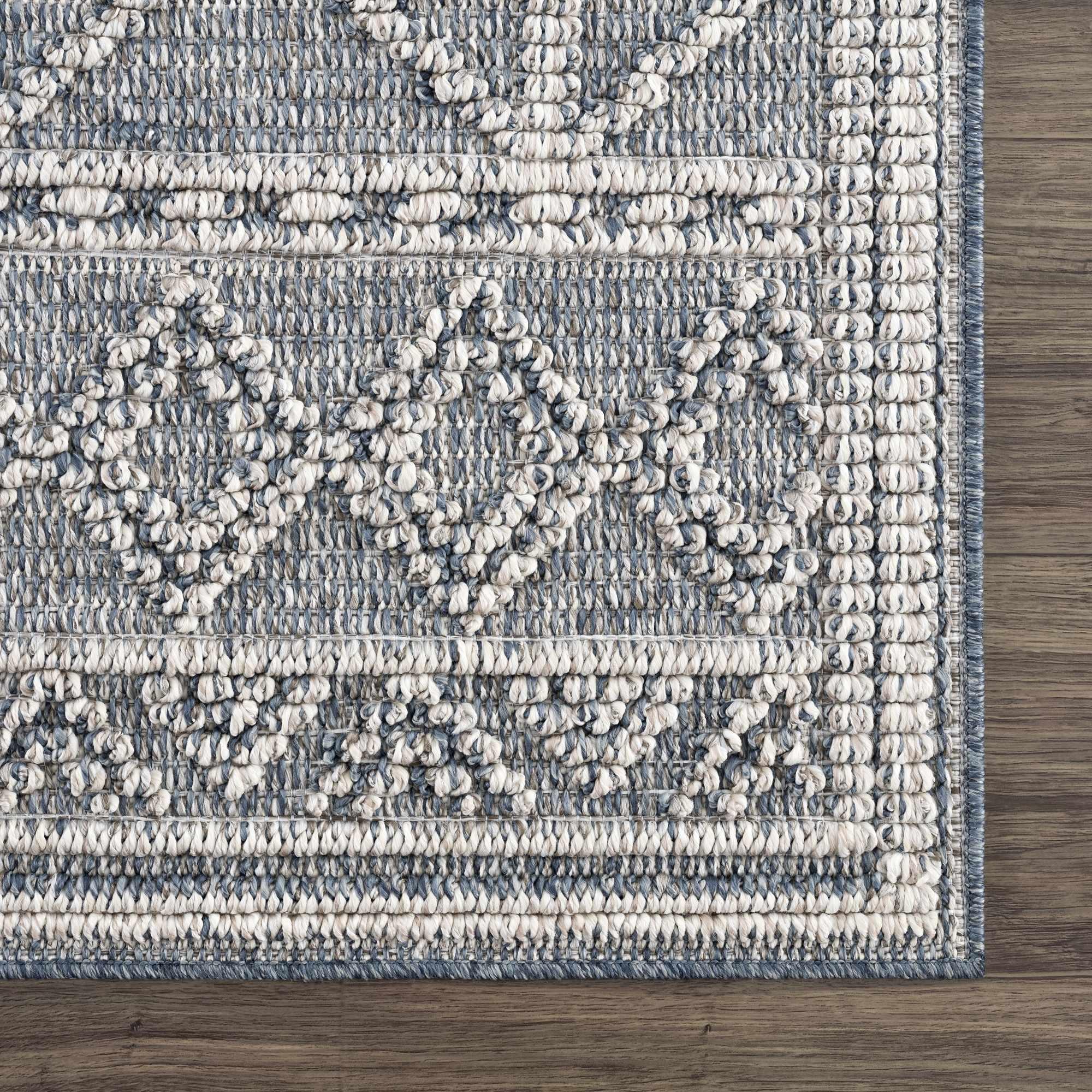 Diah Gray Blue & Bone Area Rug