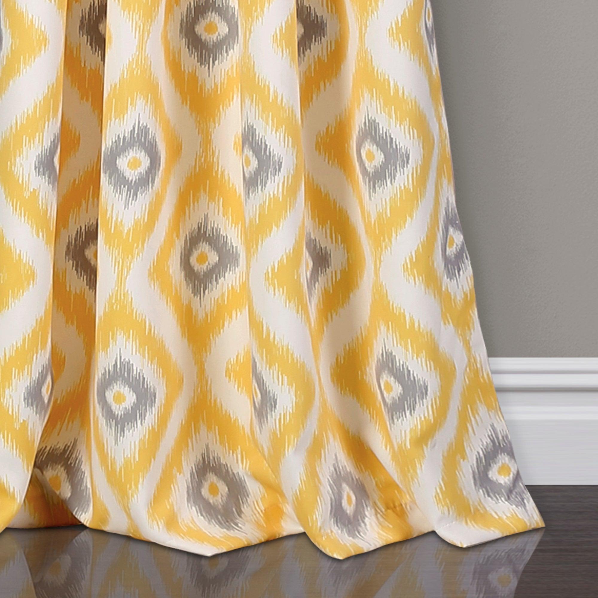 Diamond Ikat Light Filtering Window Curtain Set