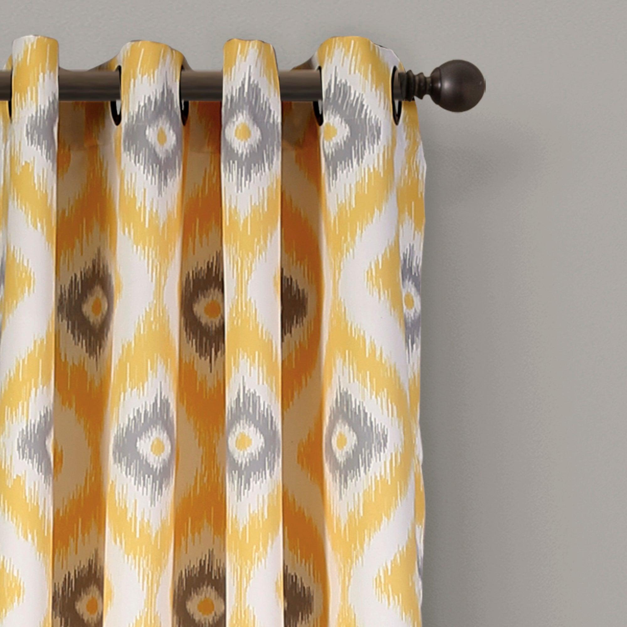 Diamond Ikat Light Filtering Window Curtain Set