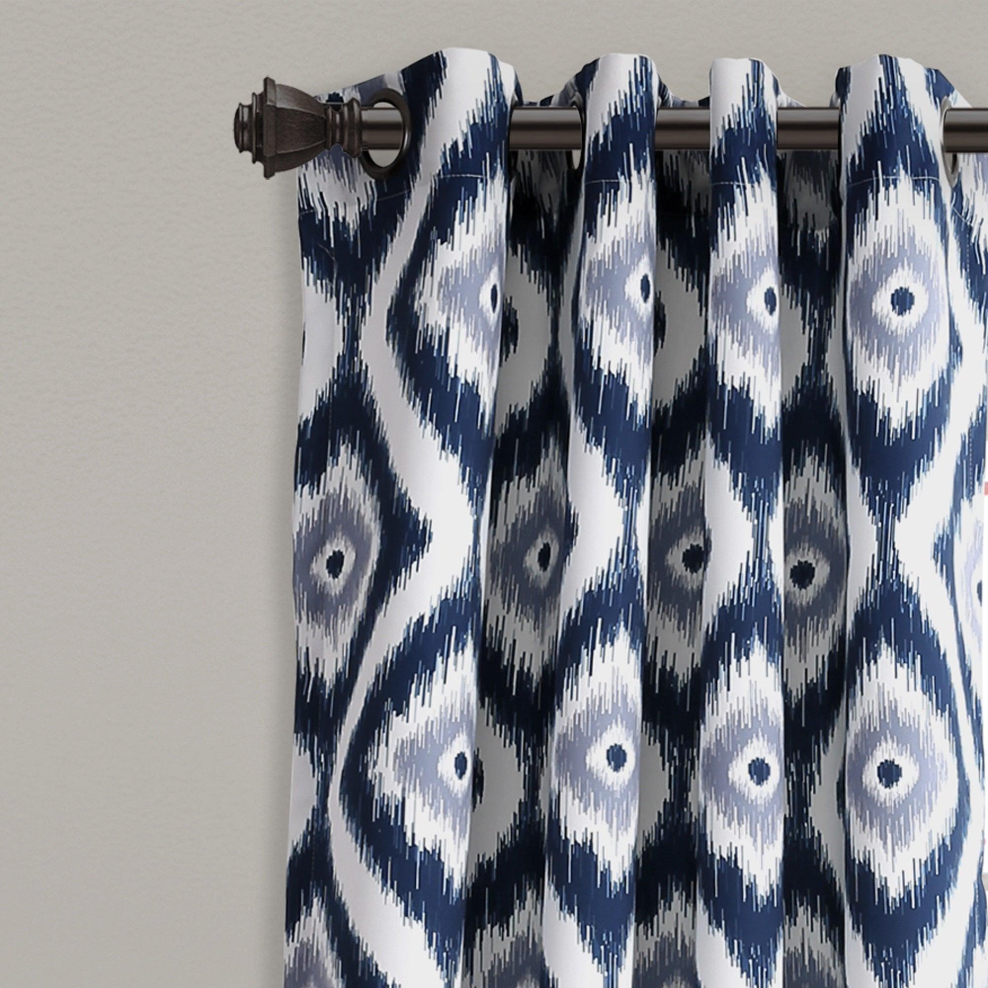 Diamond Ikat Light Filtering Window Curtain Set