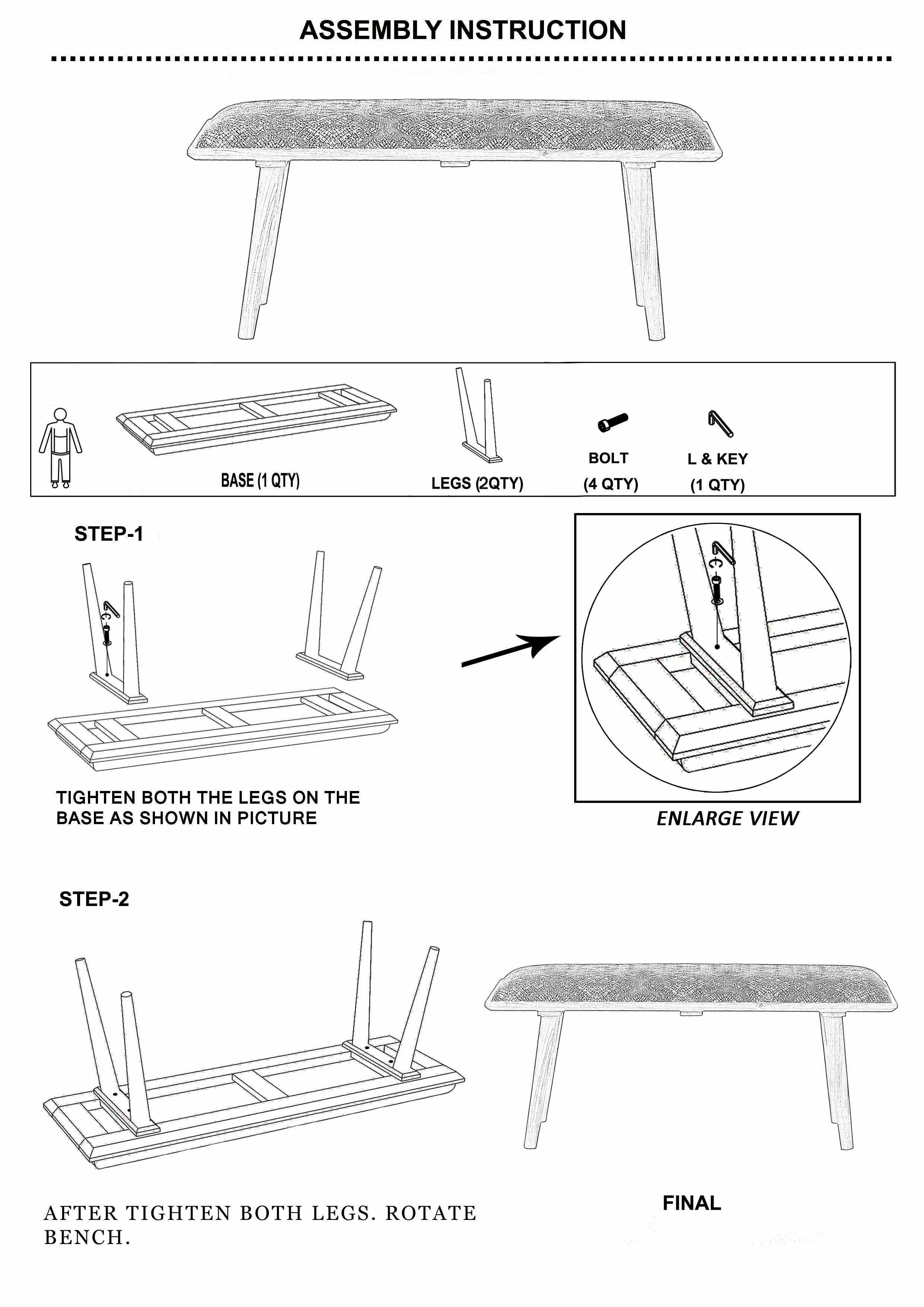 Dilkon Upholstered Wood Bench