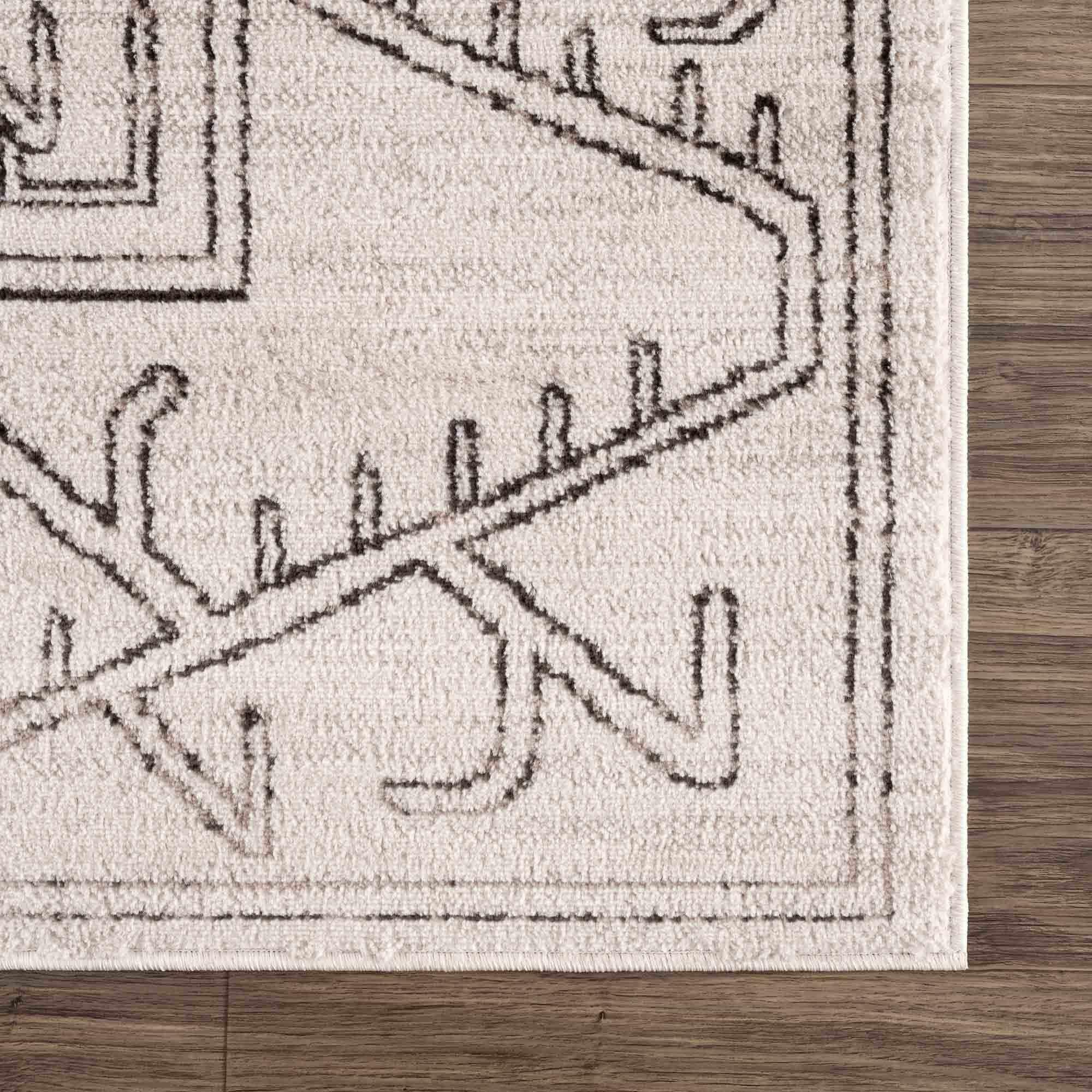 Divya Cream & Charcoal Area Rug