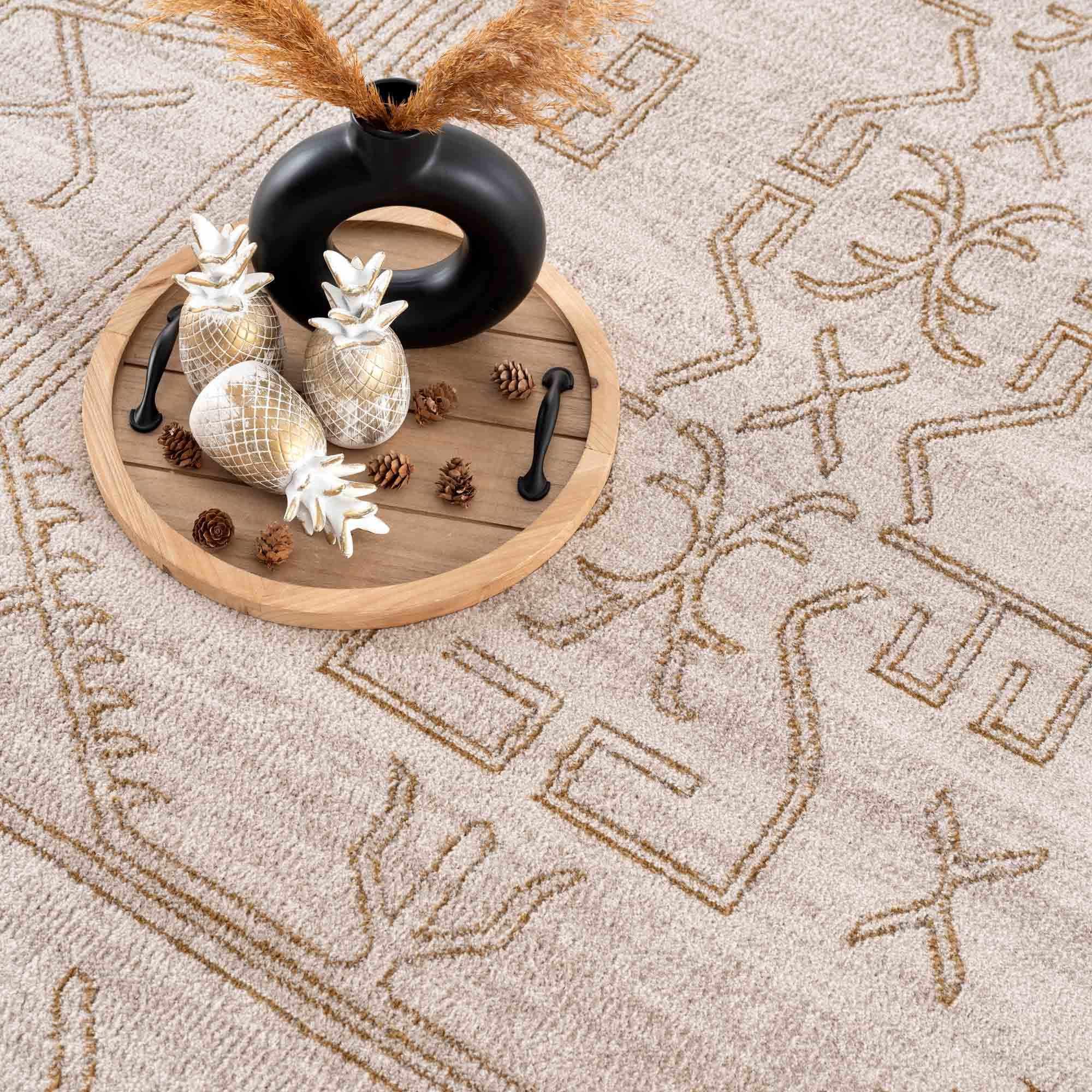 Divya Cream & Gold Area Rug