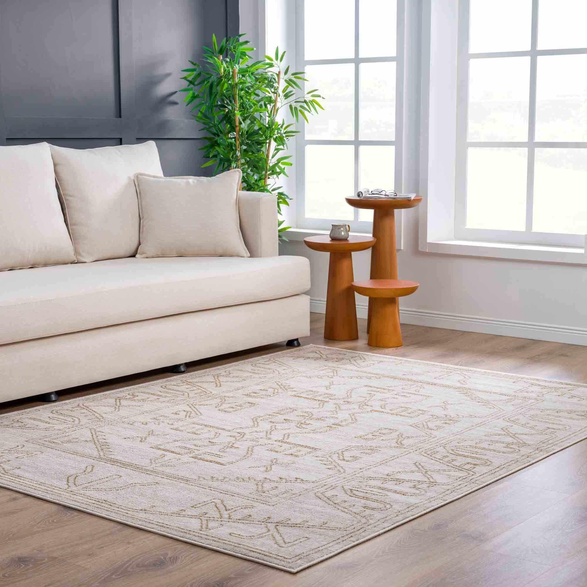 Divya Cream & Gold Area Rug