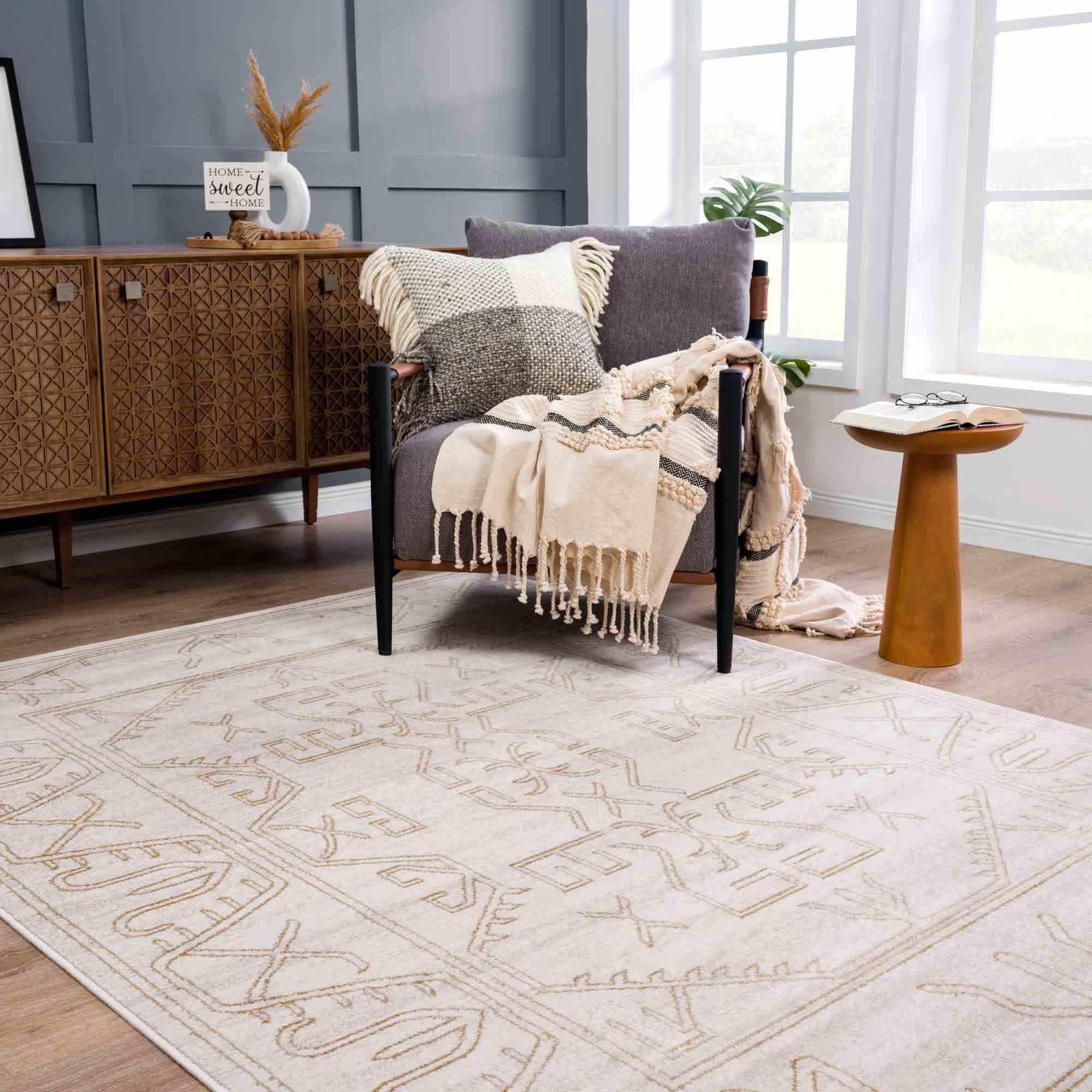 Divya Cream & Gold Area Rug