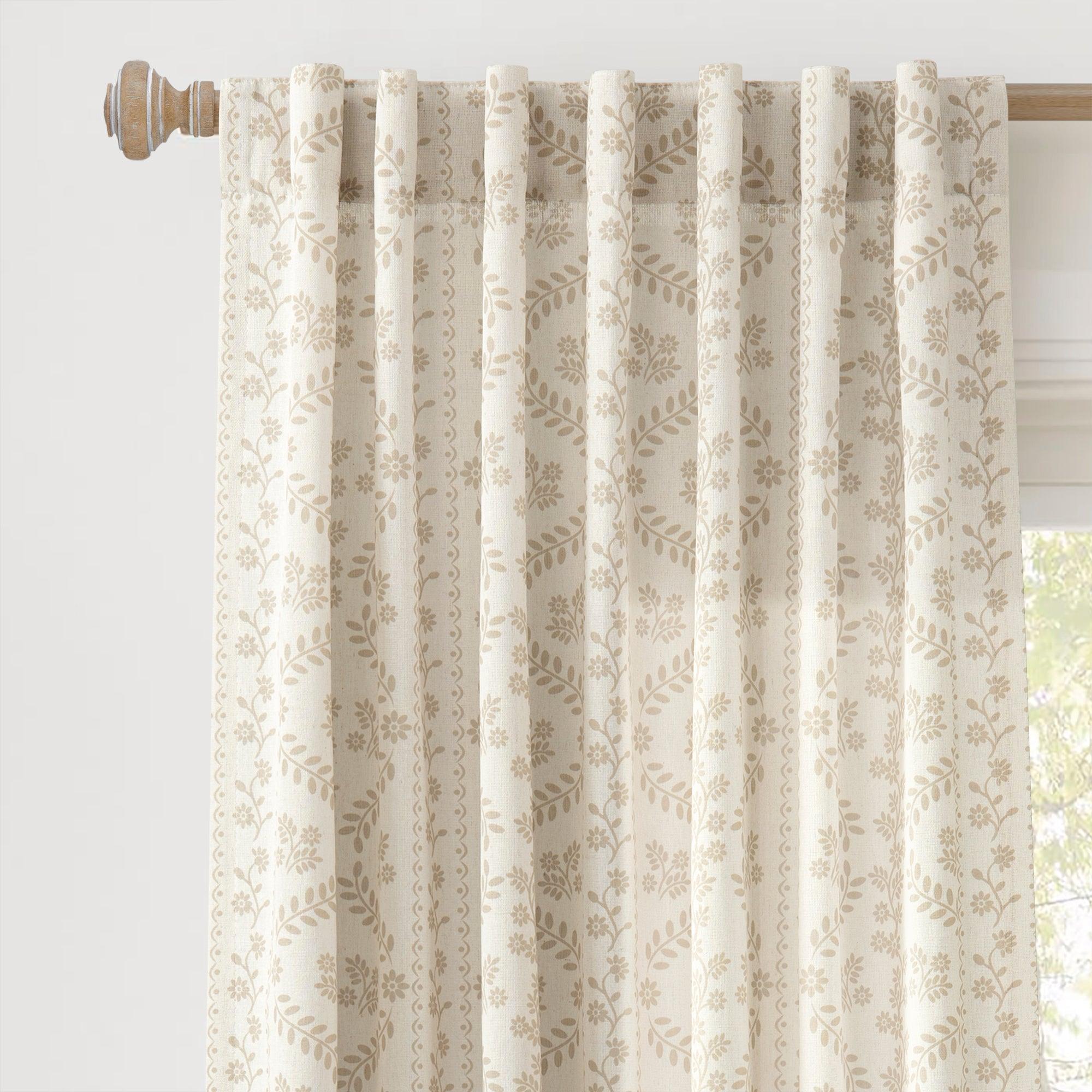 Doreen Delicate Floral Window Curtain Panel Set