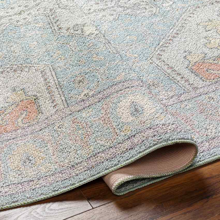 Doria Traditional Light Blue Washable Area Rug