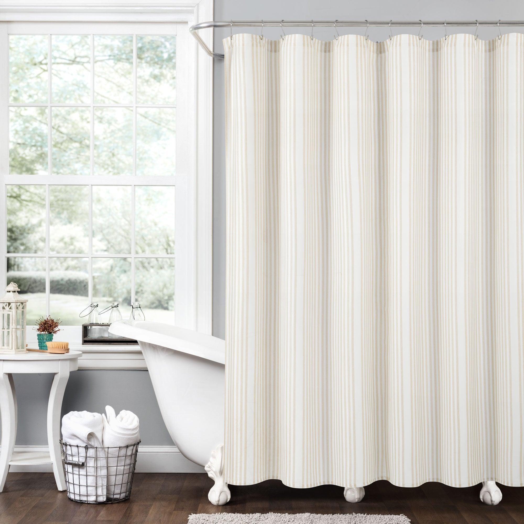 Drew Stripe Silver-Infused Antimicrobial Shower Curtain