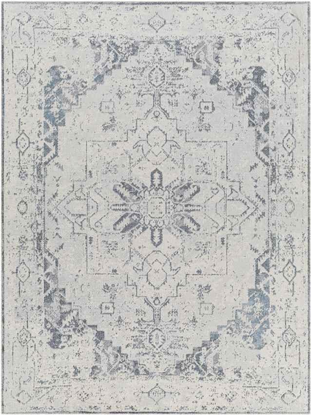 Dry Ridge Traditional Ivory Washable Area Rug