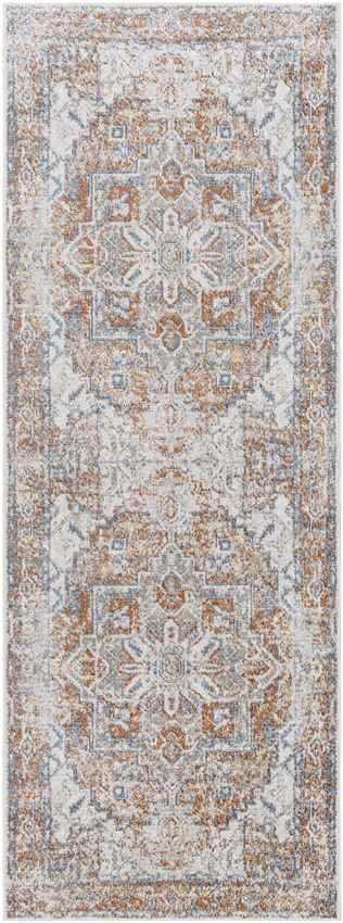 Dry Ridge Traditional Rust Washable Area Rug