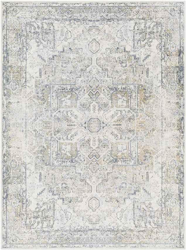 Dry Ridge Traditional Taupe Washable Area Rug