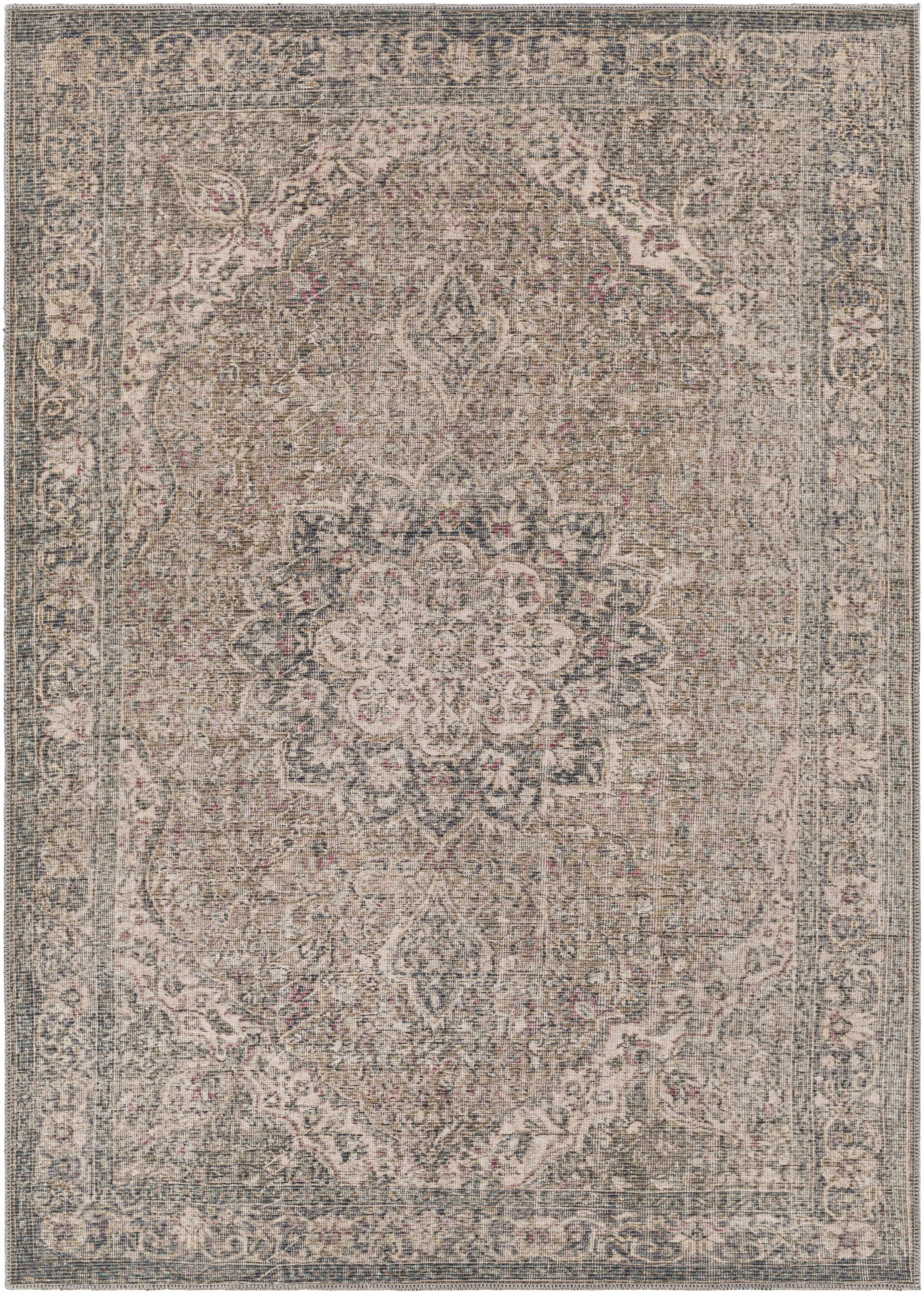 Dusty Sage Greenpoint Medallion Washable Area Rug