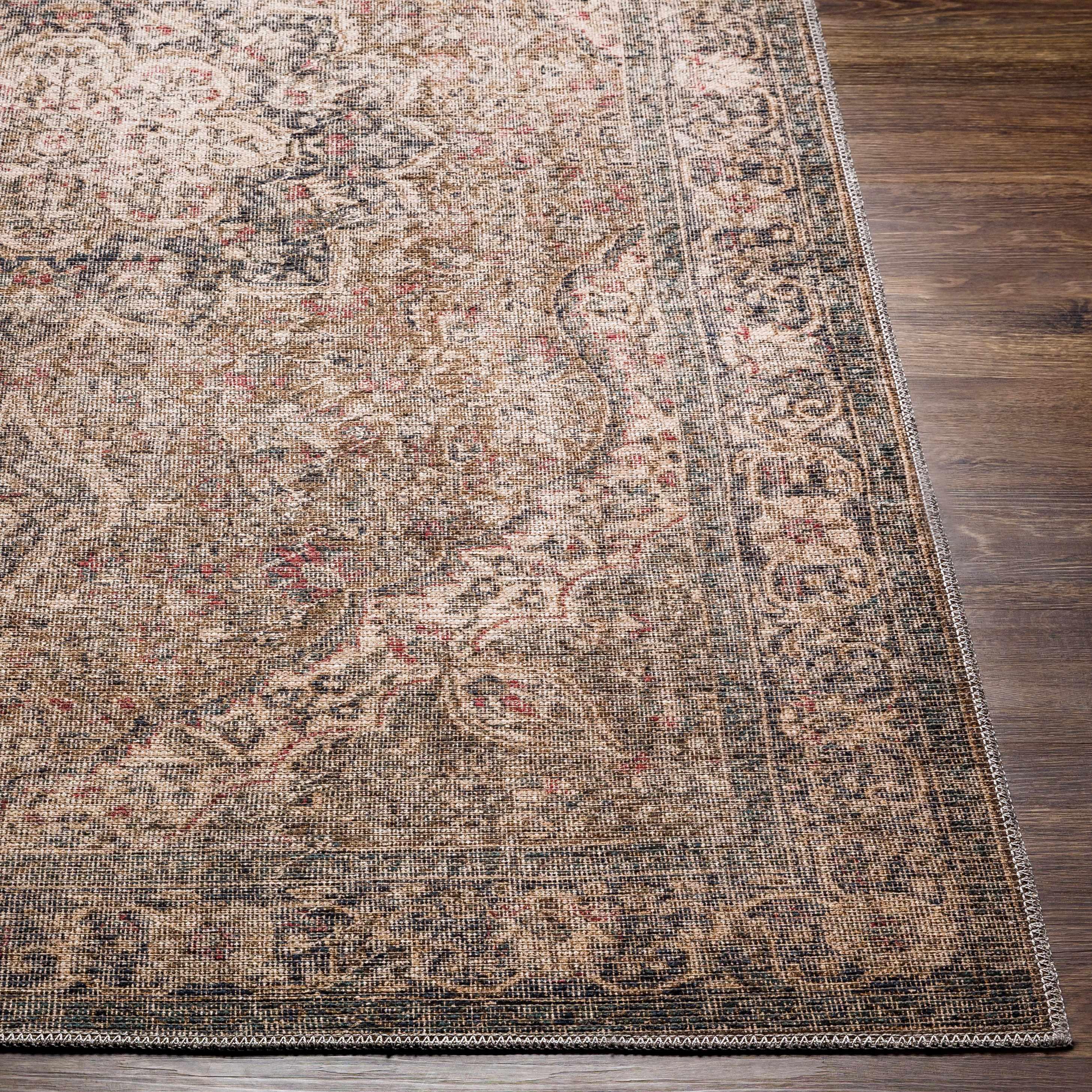 Dusty Sage Greenpoint Medallion Washable Area Rug