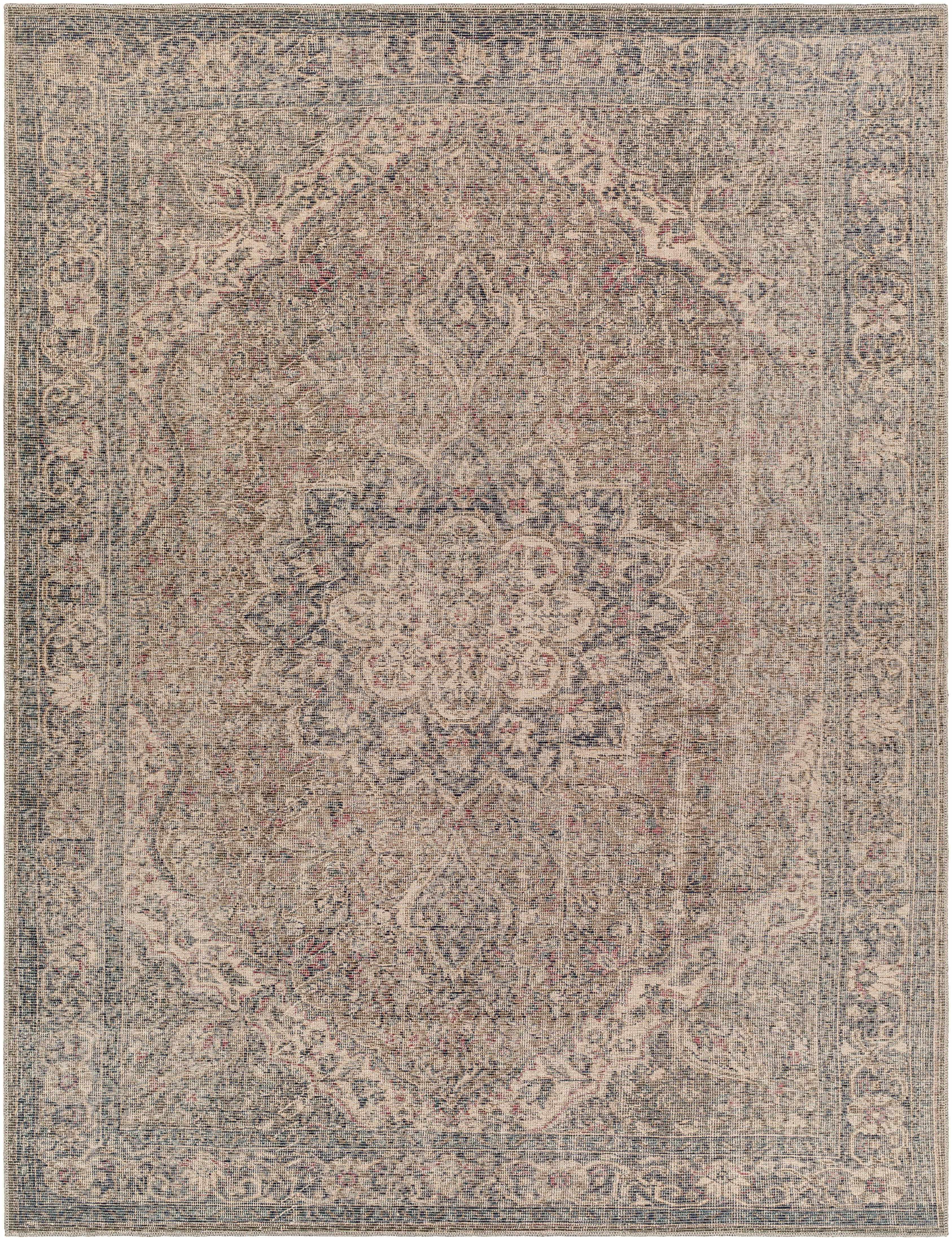 Dusty Sage Greenpoint Medallion Washable Area Rug