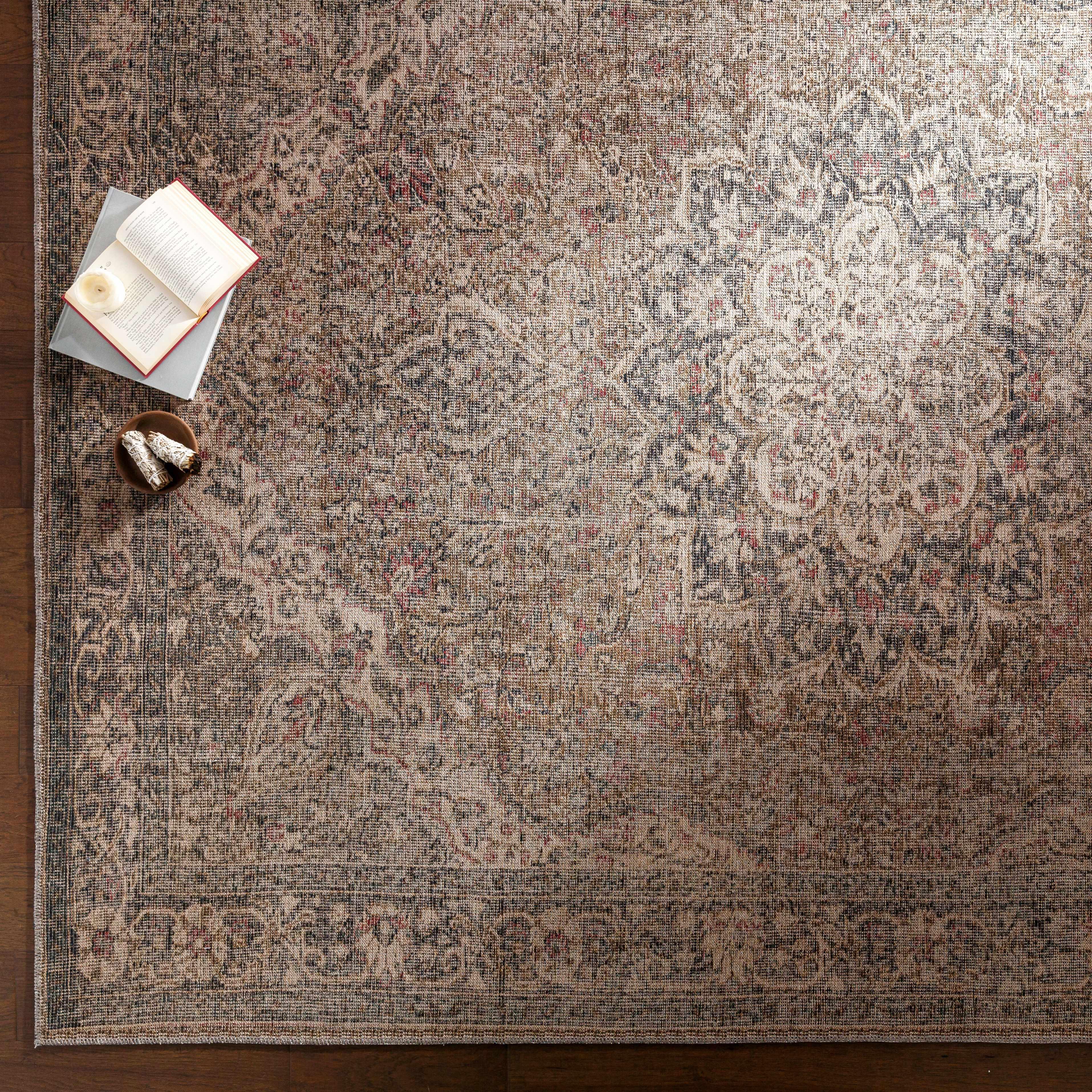 Dusty Sage Greenpoint Medallion Washable Area Rug