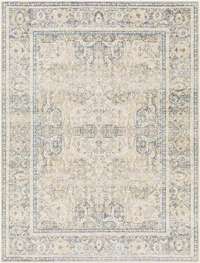 East Traditional Light Gold Washable Area Rug