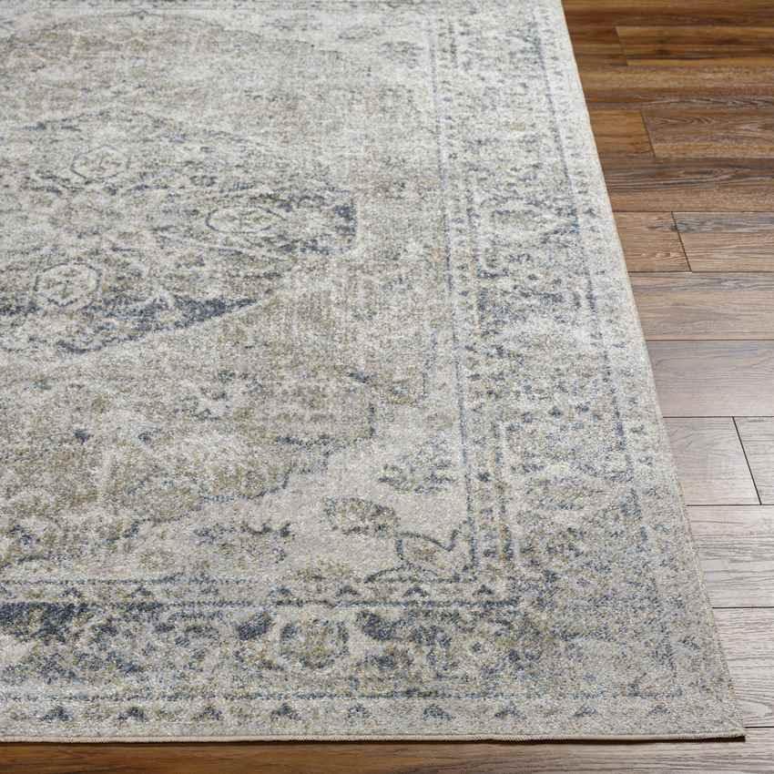 Edmonson Traditional Olive/Dark Blue Washable Area Rug