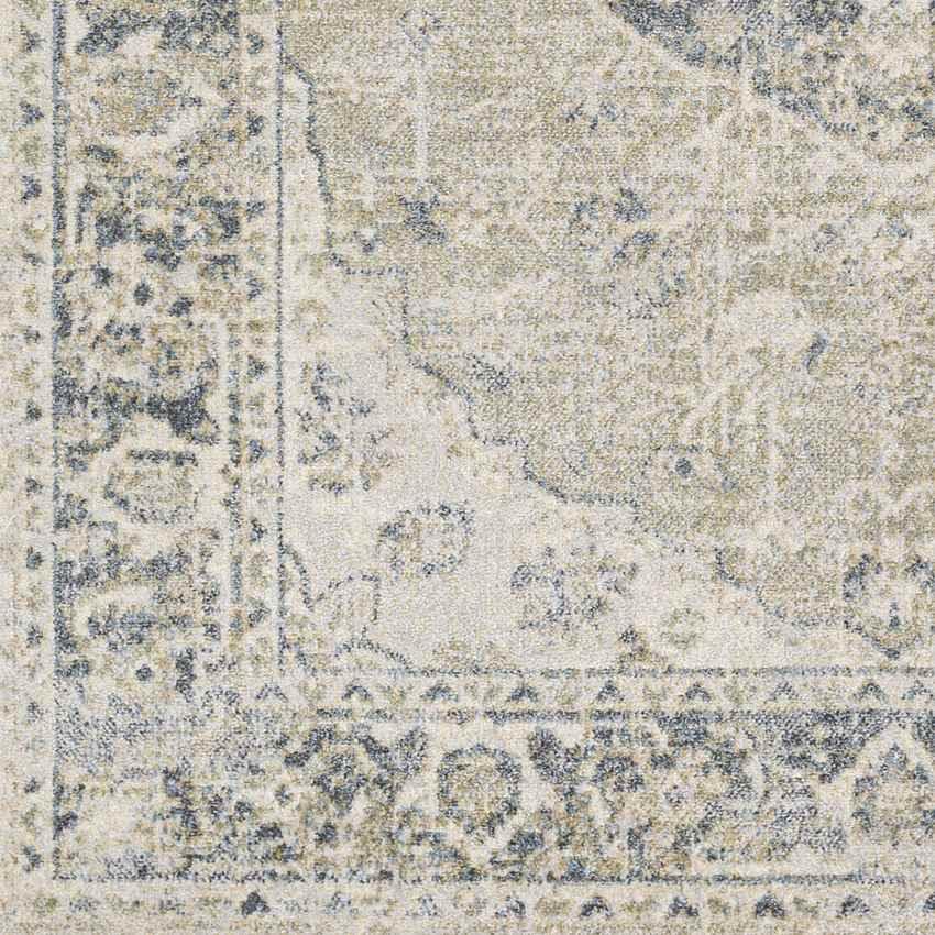 Edmonson Traditional Olive/Dark Blue Washable Area Rug