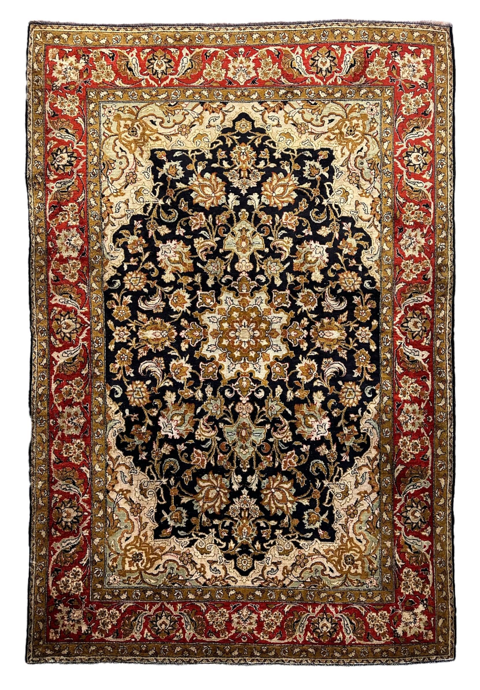 Elegant Qum Qom Ghum Silk Area Rug 5'4''x3'7''