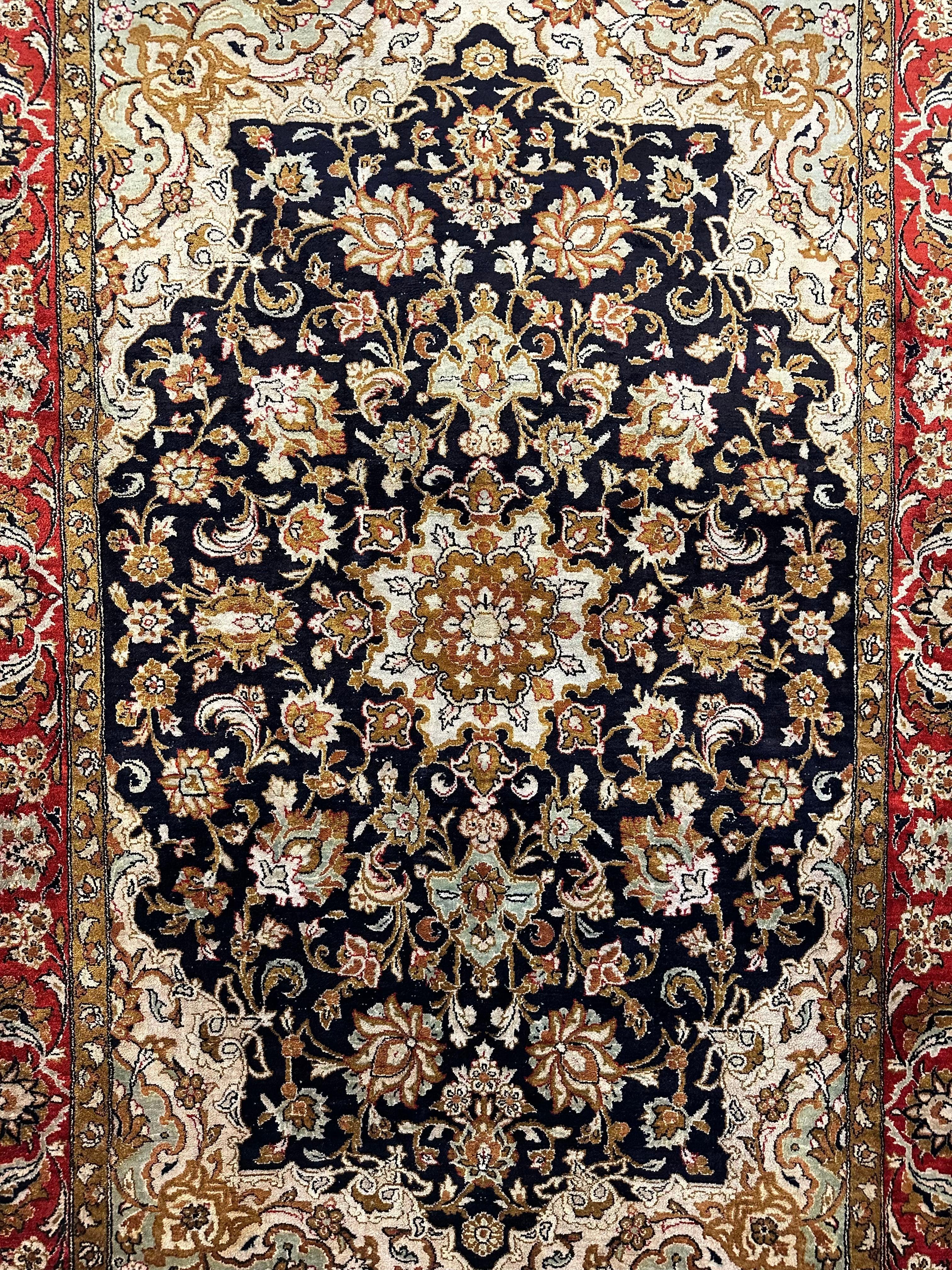 Elegant Qum Qom Ghum Silk Area Rug 5'4''x3'7''