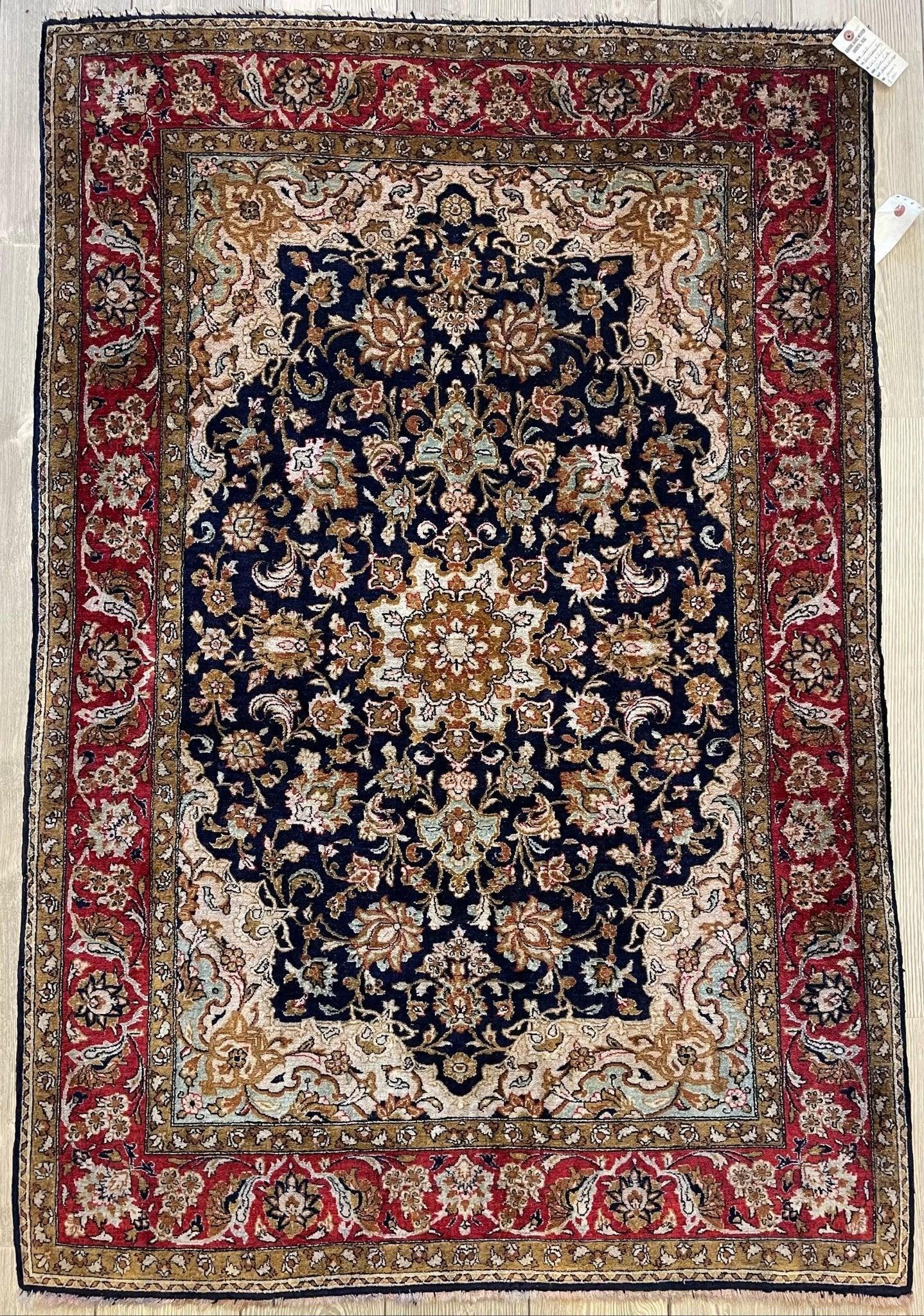 Elegant Qum Qom Ghum Silk Area Rug 5'4''x3'7''