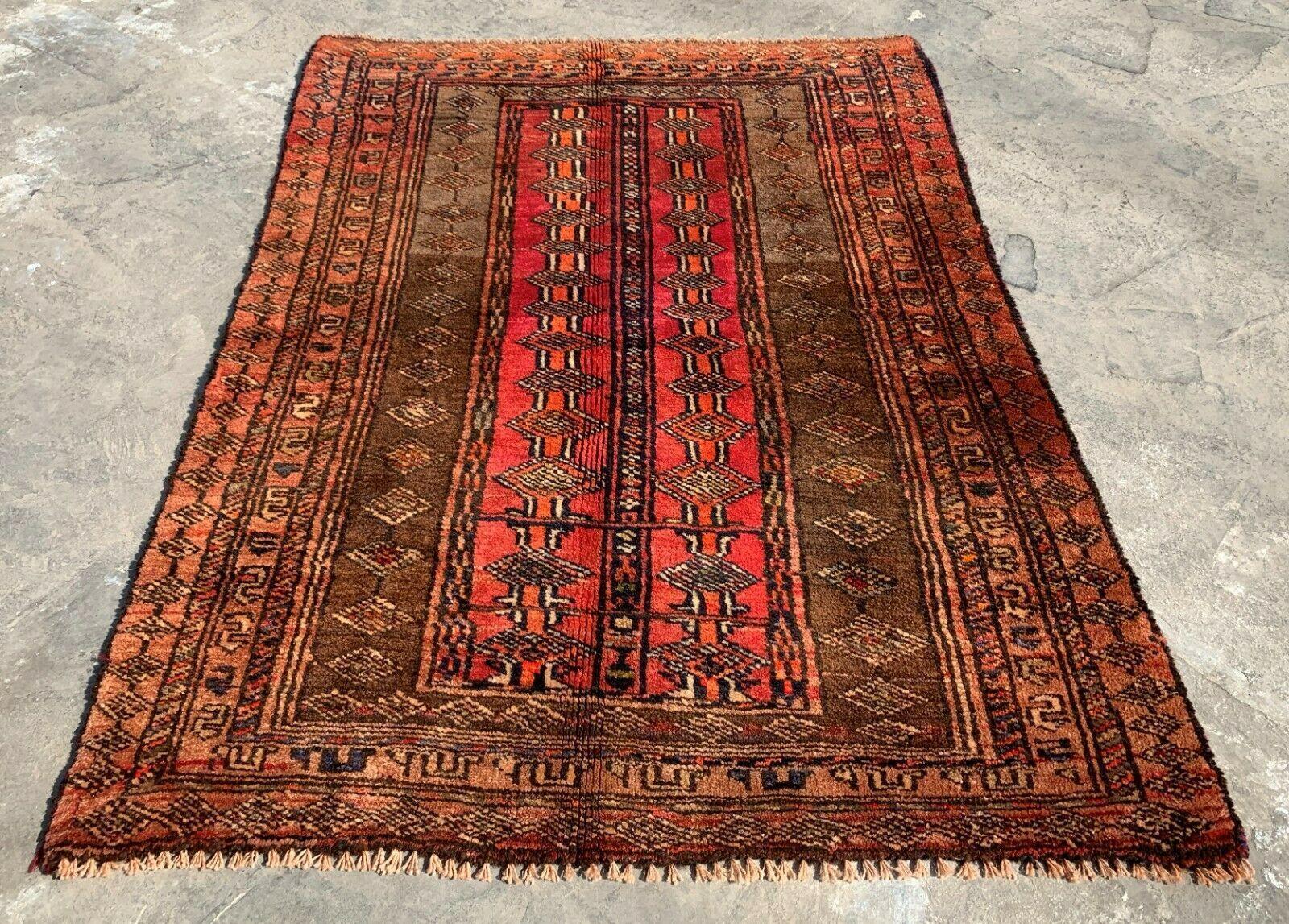 Elegant Vintage Afghani Taimani Balouch Area Rug 3'4''x2'5''