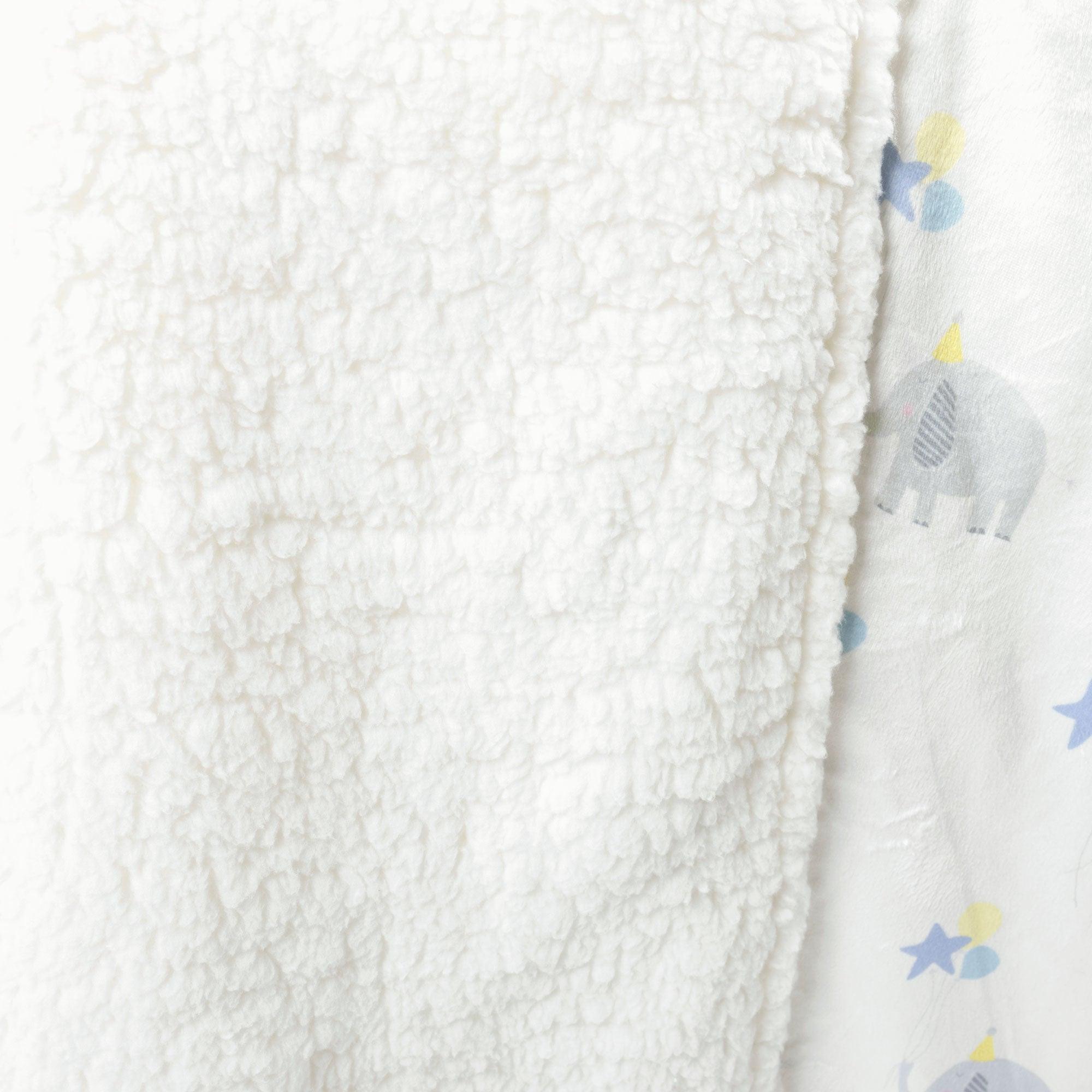 Elephant Balloon Soft Sherpa Baby Blanket