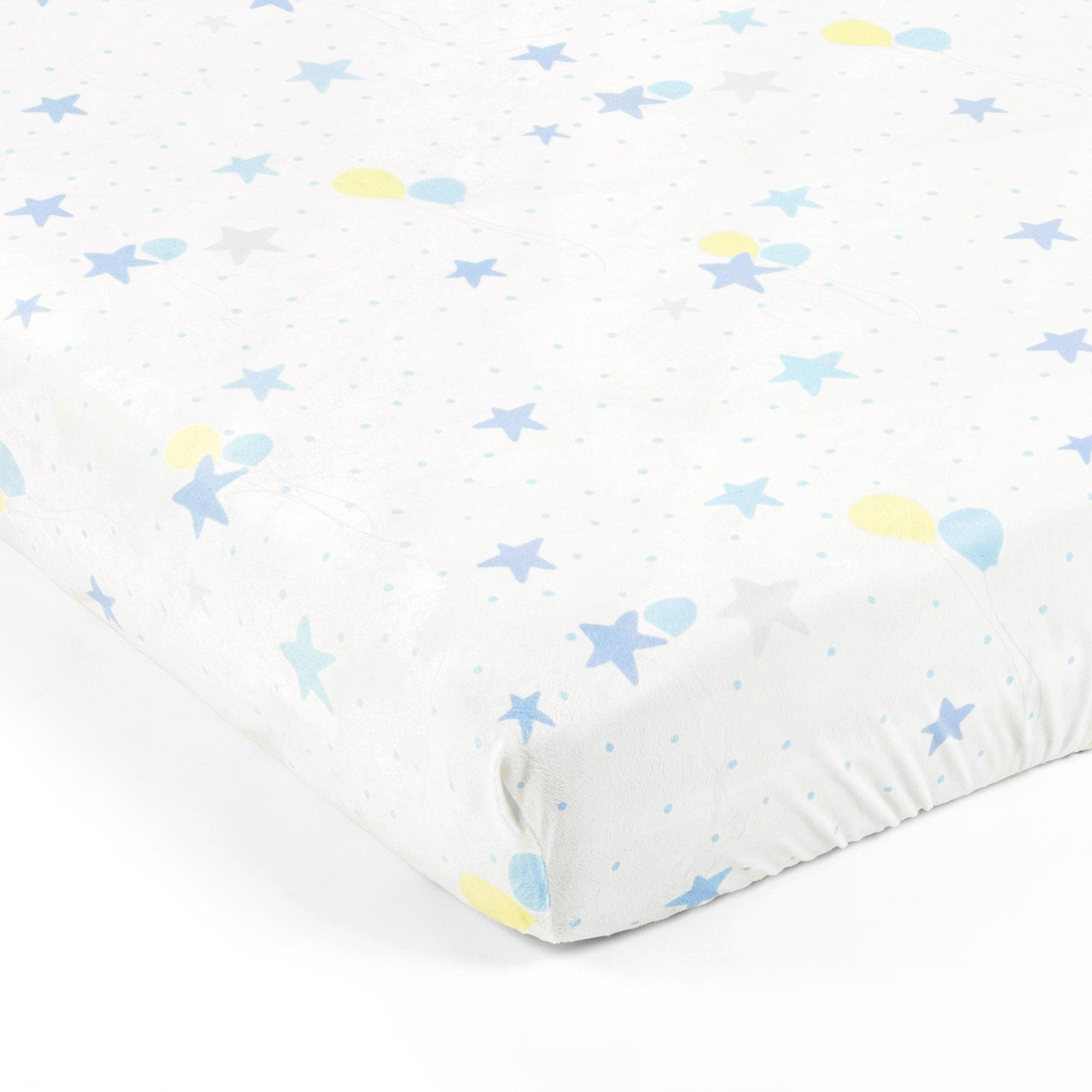 Elephant Balloon Stars Soft & Plush Fitted Crib Sheet