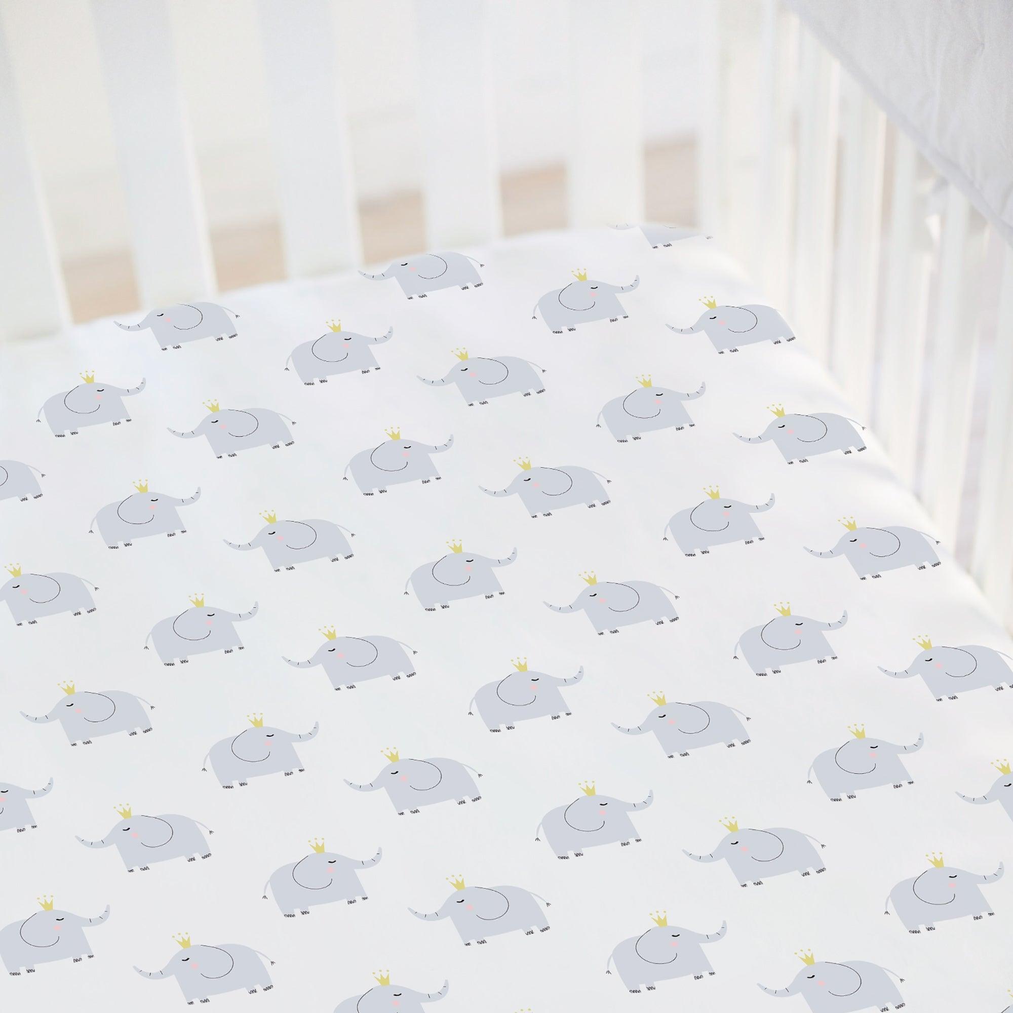 Elephant Organic Cotton Fitted Crib Sheet