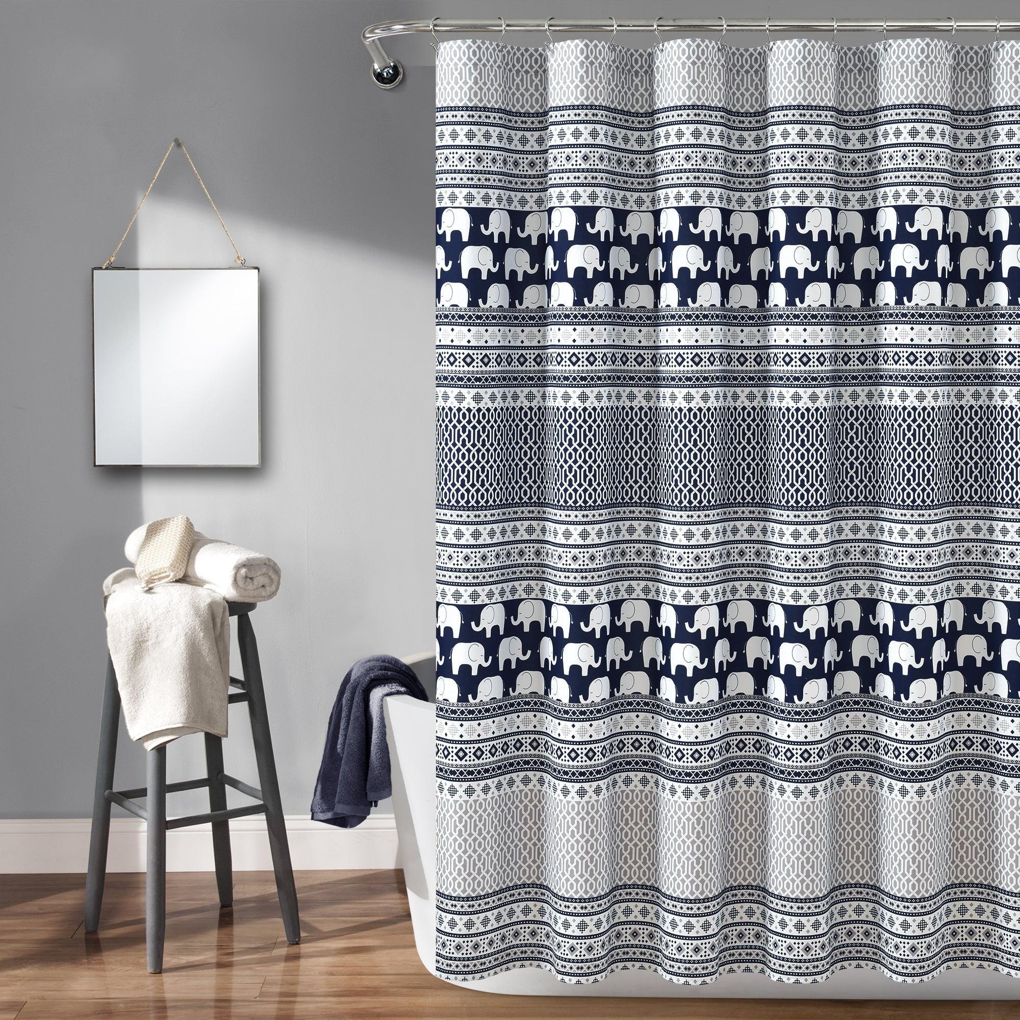 Elephant Stripe Shower Curtain