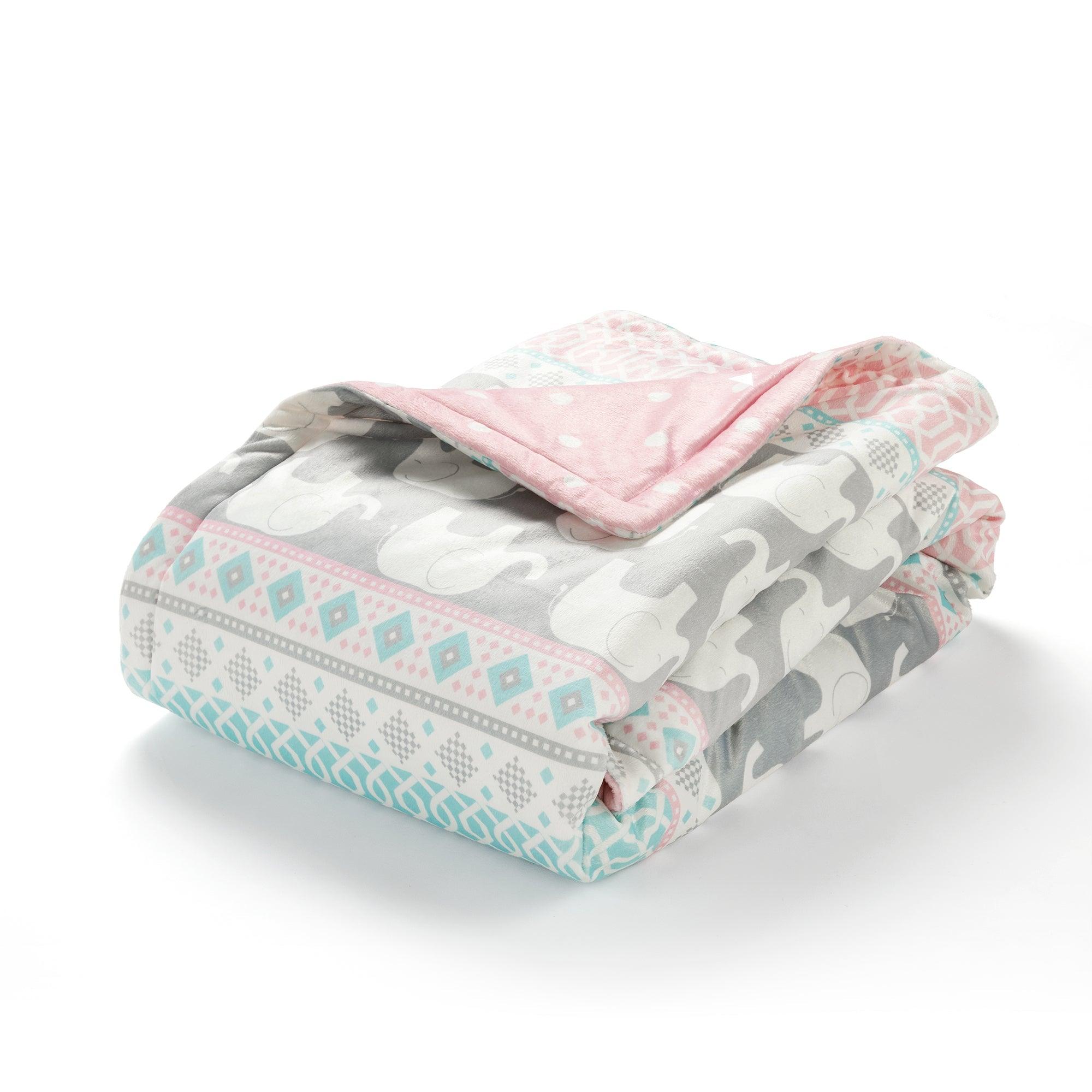 Elephant Stripe Soft & Plush Oversized Baby Blanket