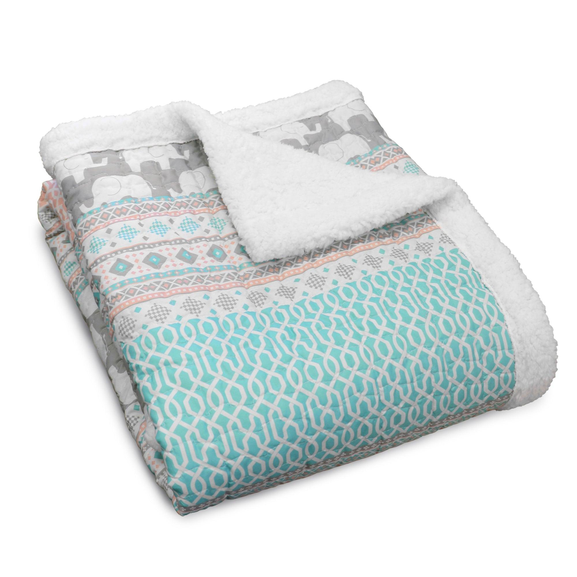 Elephant Stripe Throw Sherpa