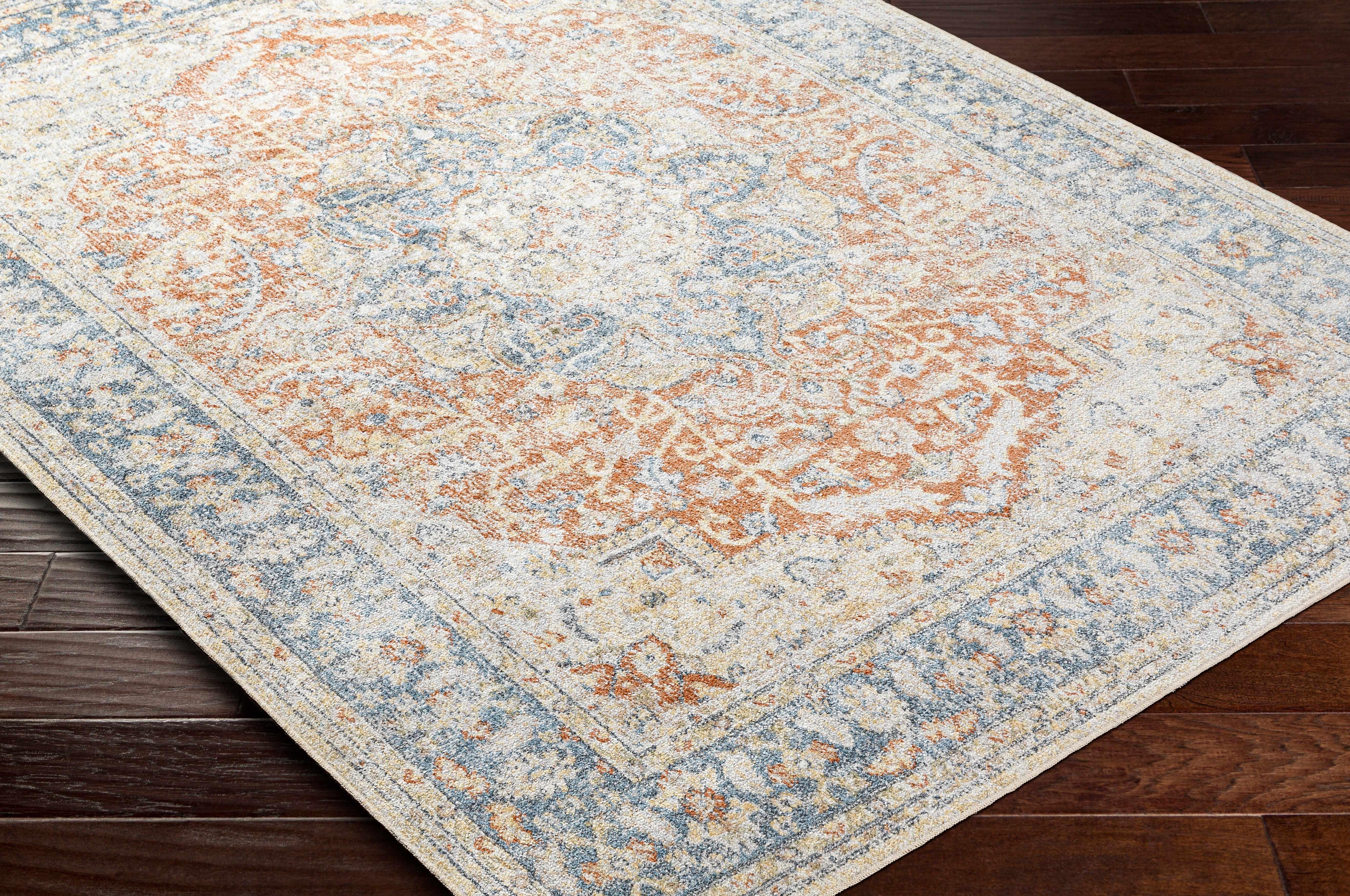 Emke Rust Washable Area Rug