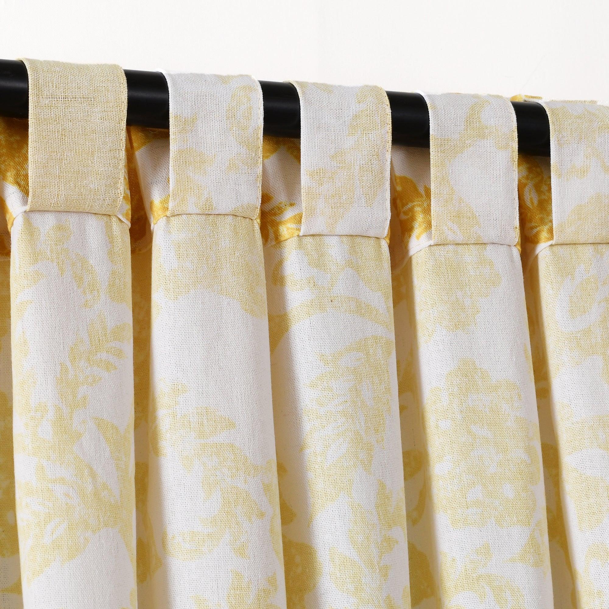 Emma Textured Jacobean Window Curtain Panel