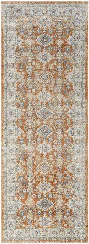 Emporia Traditional Burnt Orange Washable Area Rug