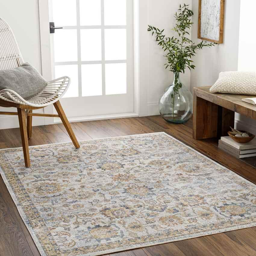 Eskridge Traditional Burnt Orange Washable Area Rug