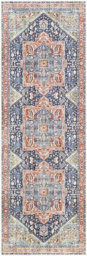 Esslingen Traditional Navy Washable Area Rug